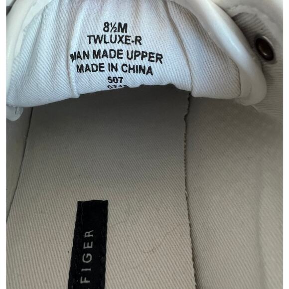 Tommy Hilfiger Classic Tennis Vegan White Gold Low Top Sneaker Shoes Sz 8.5M - Picture 9 of 11